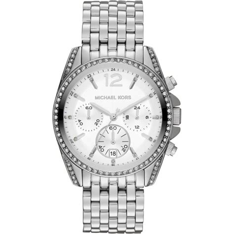 michael kors mk5834 edelstahl silber|Michael Kors Pressley Chronograph White Dial Sta .